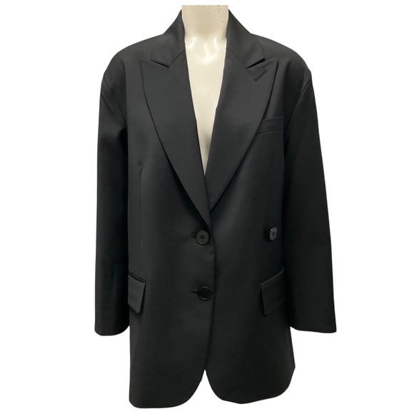 TIBI BLACK TROPICAL WOOL LIAM BLAZER - Picture 1 of 4